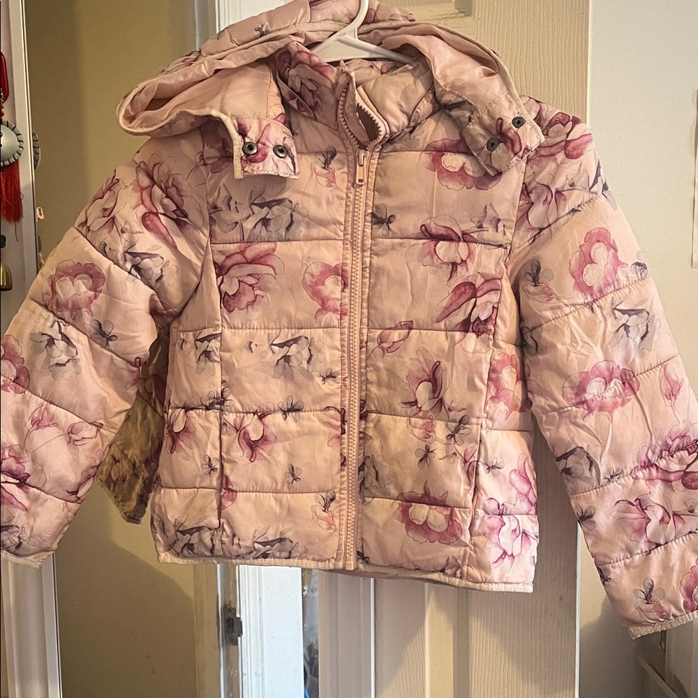 H&M Pink Floral Puffer Jacket for Kids